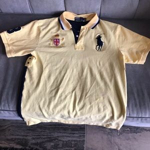 Yellow & blue Polo shirt with big horse